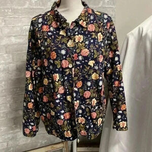 Woman’s New Identity navy cotton floral ladies jacket